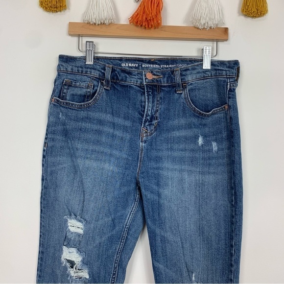 Old Navy Boyfriend Straight Leg Jeans Medium Wash Size 8 - Picture 3 of 9
